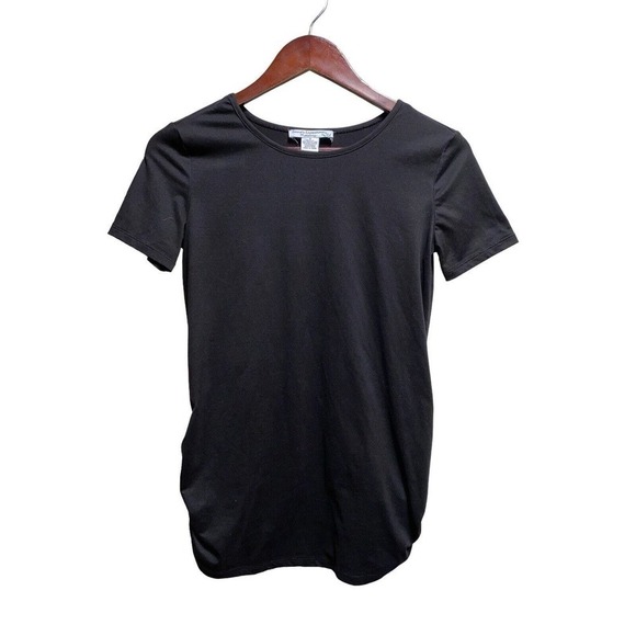 Plain black short sleeve T-Shirt, maternity size small polyester spandex - Picture 1 of 3